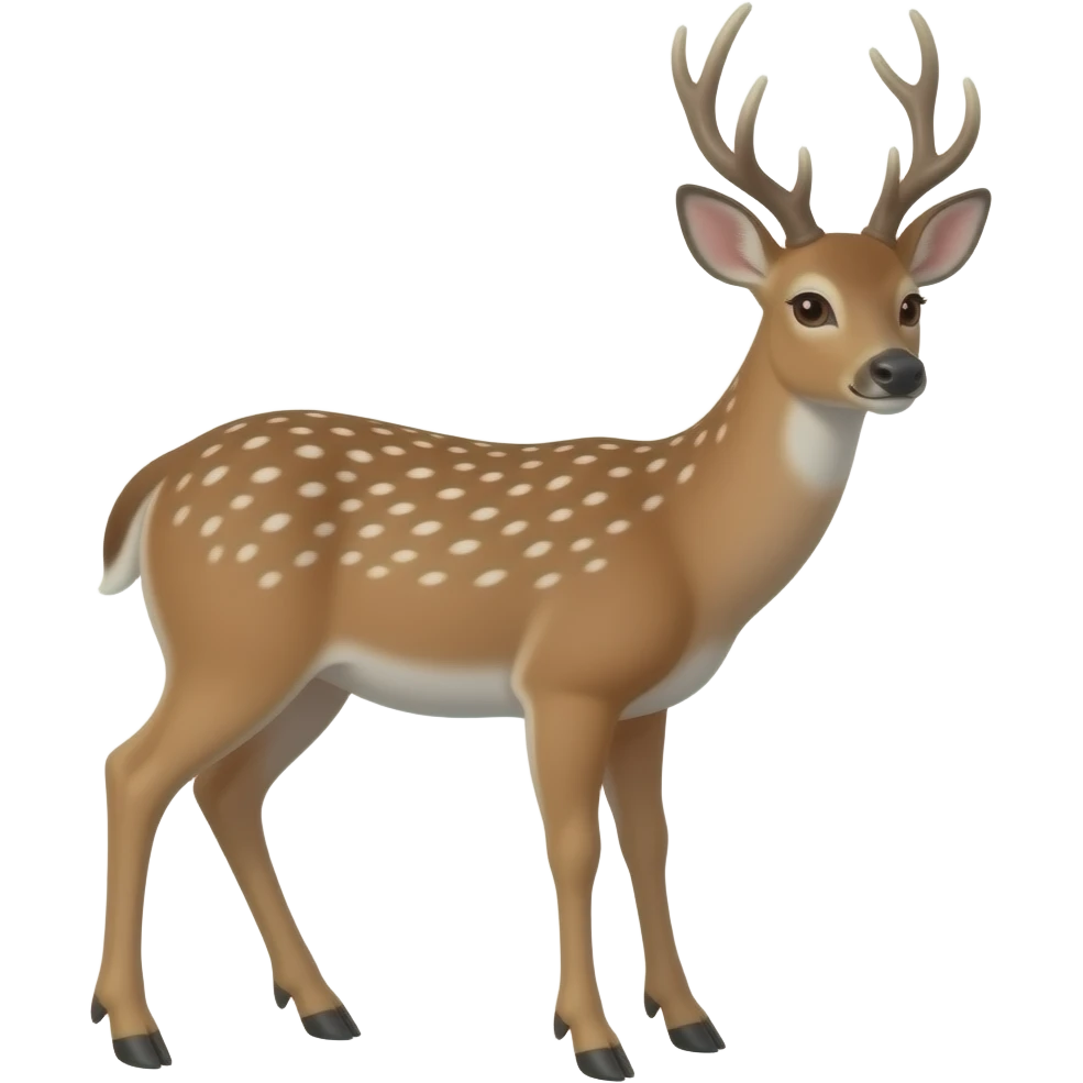 a stunned female deer and a red emergency siren emoji