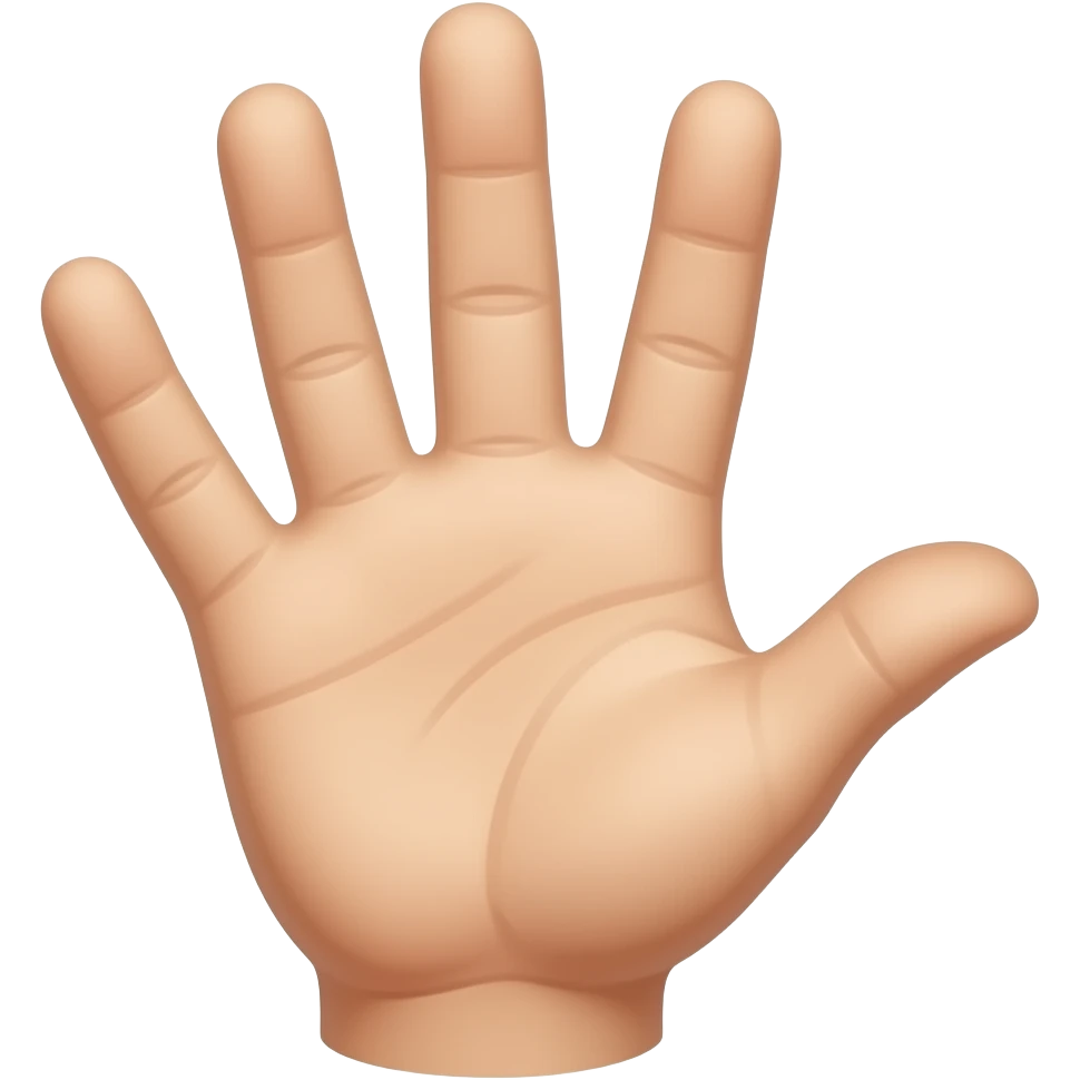 Give a hand with five fingers, in which the thumb is closed emoji