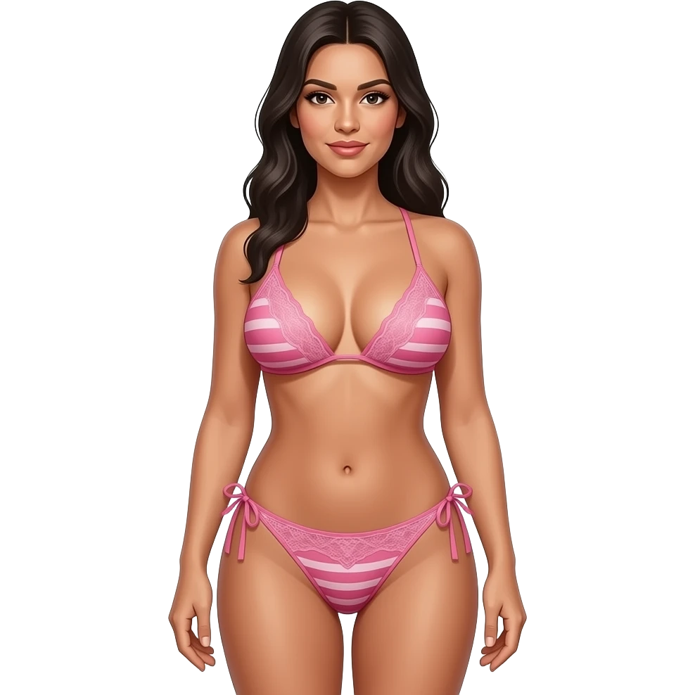 A full skinny uncovered body latina with massive boobs emoji