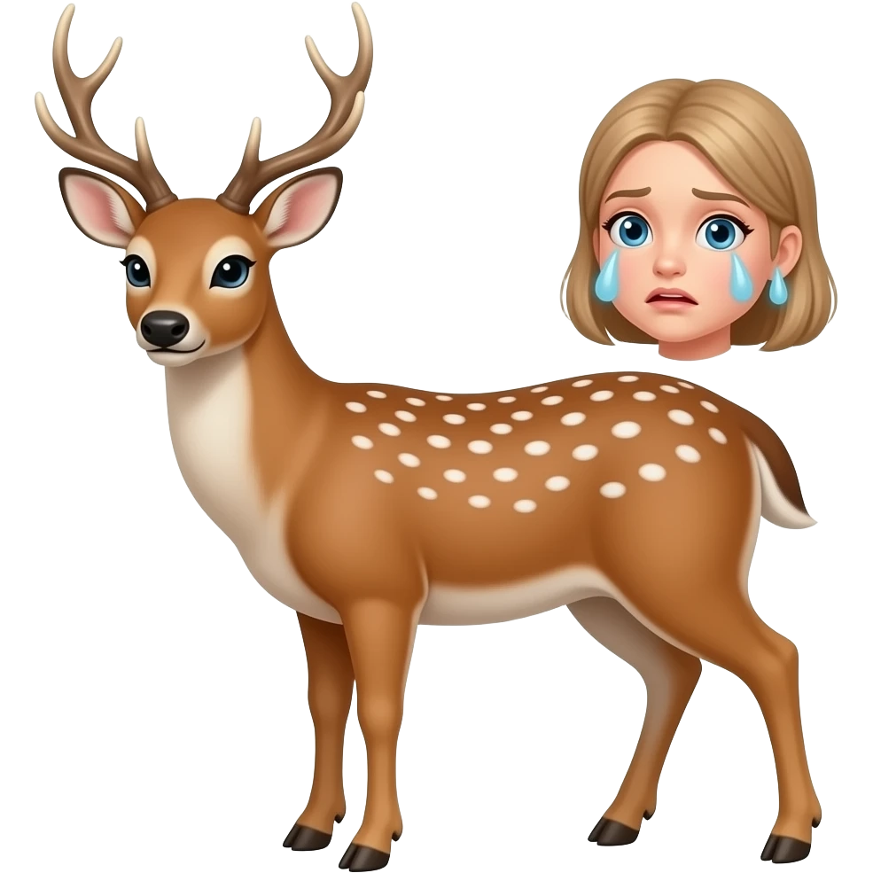 a stunned girl deer and a red emergency siren emoji