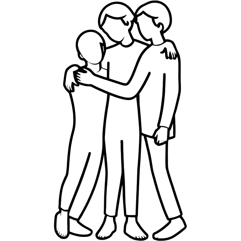 Hugging each other ￼ emoji