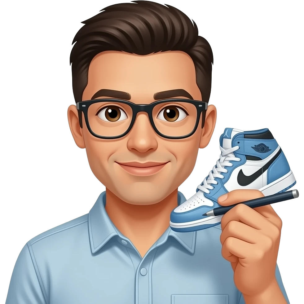 person drawing a sneaker emoji