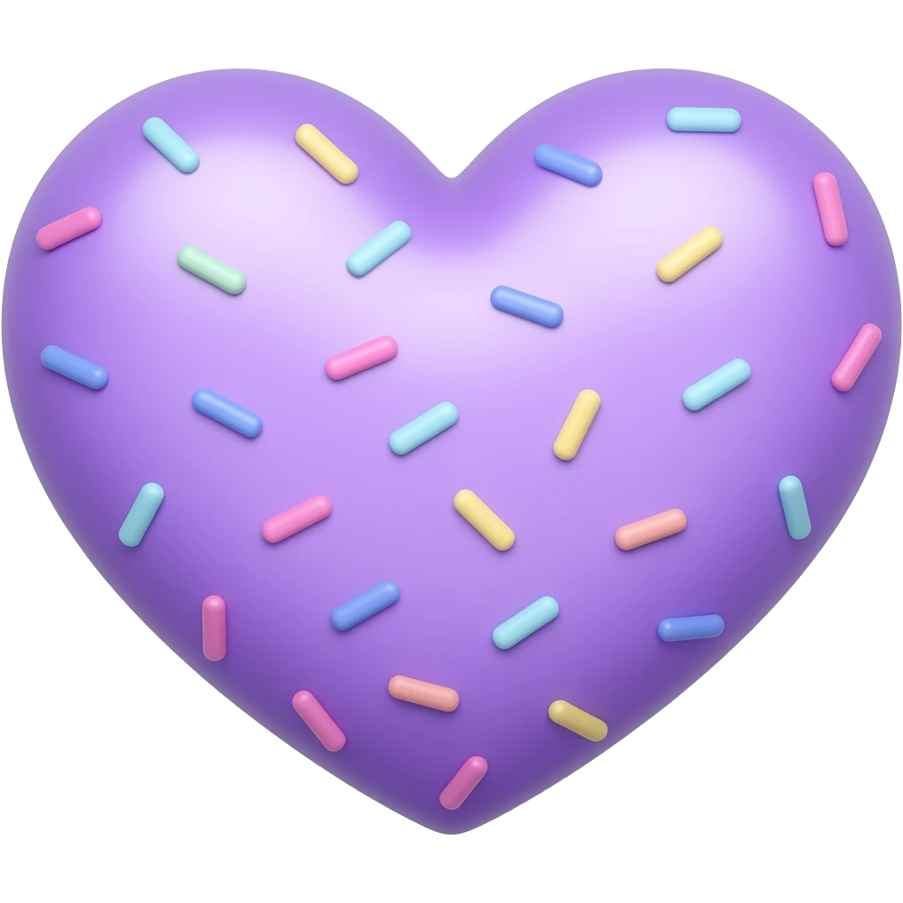 Pastel Purple Heart with pastel Sprinkles emoji