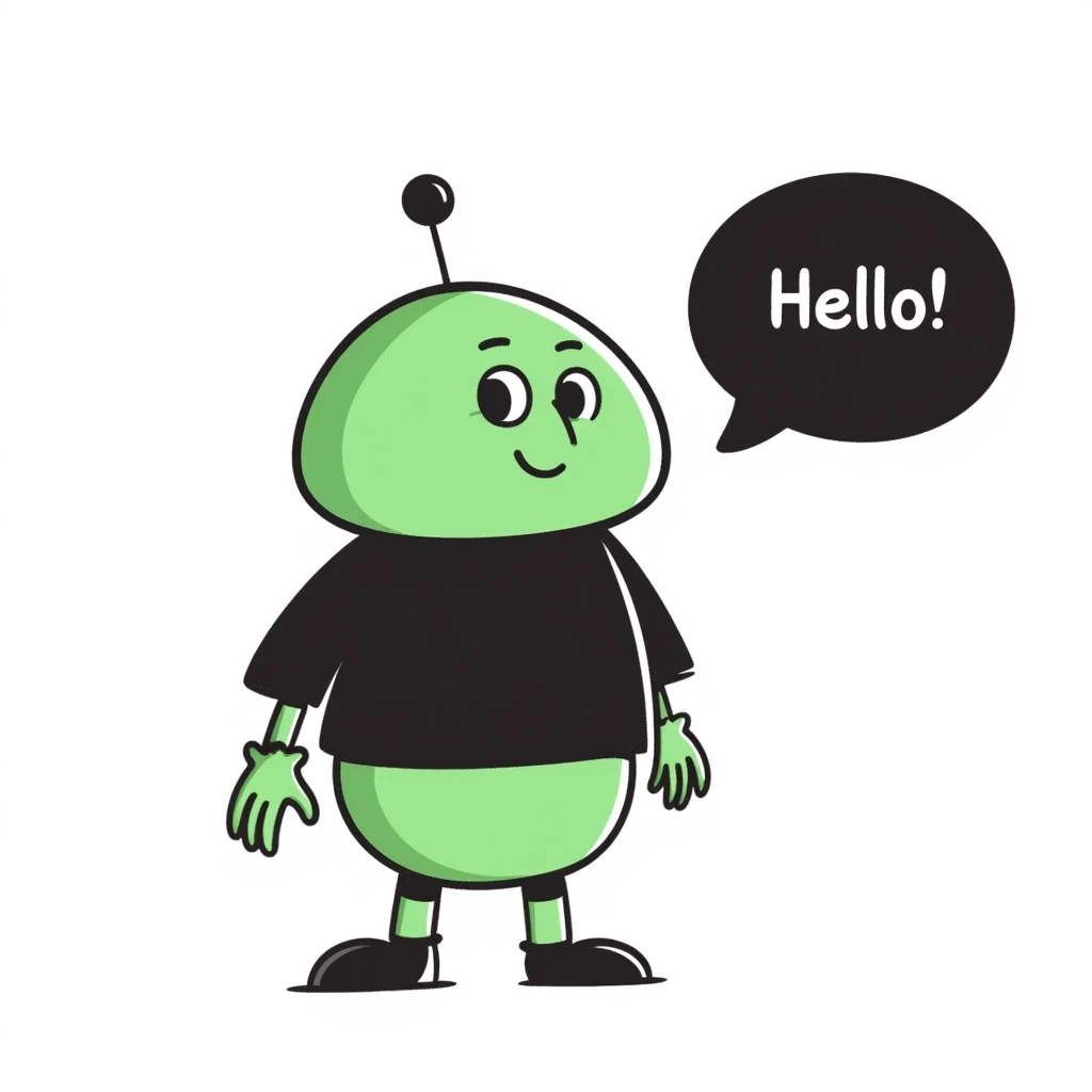 A green chat bot emoji