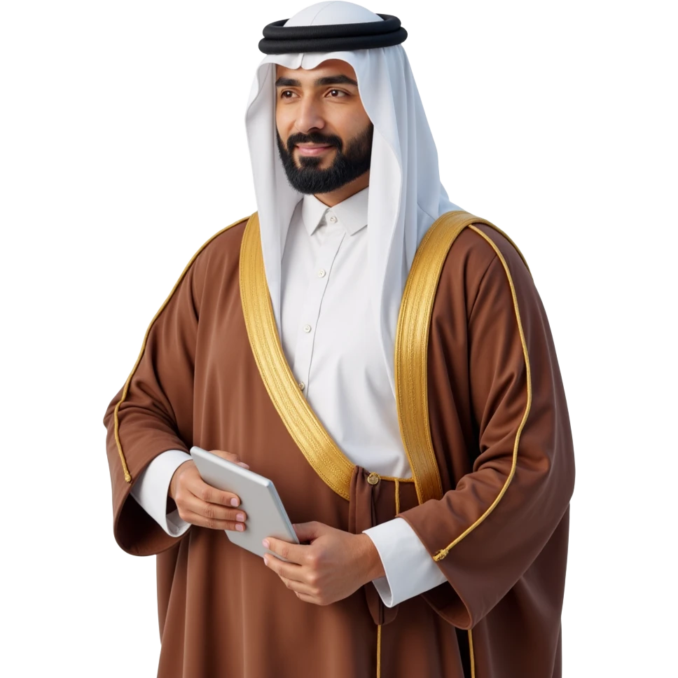 The Emir of Qatar in his traditional dress in office

 emoji