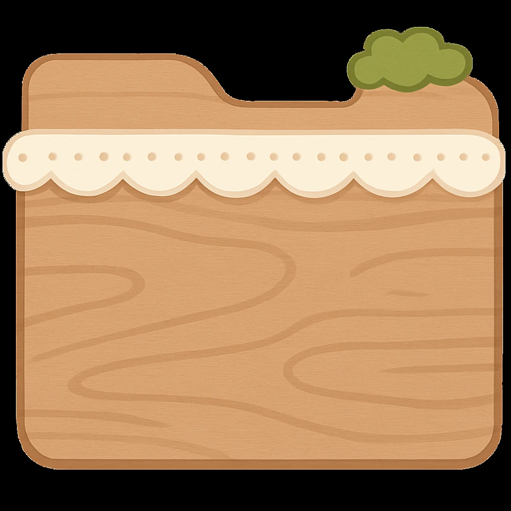 Render this folder. Remove the plants. KEEP THE STYLE INTACT. Render it as if it were open. white frills, but the plants at the very top can stay. emoji