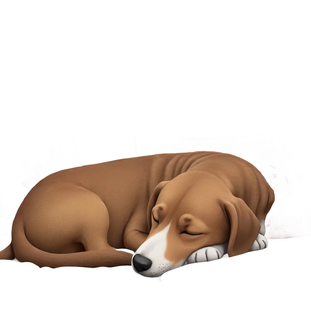 realistic sleeping dog on pillow emoji