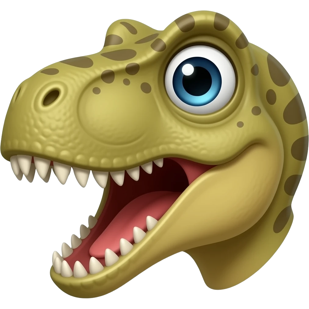Dinosaur head with his mind blown shock emoji