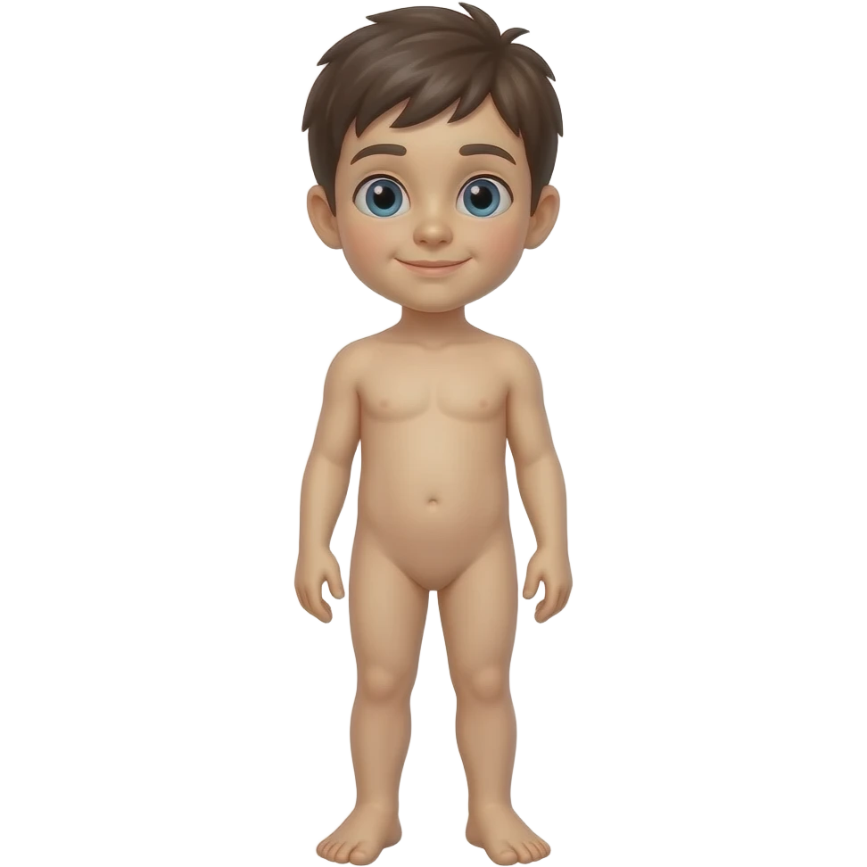 Naked kid boy full body emoji