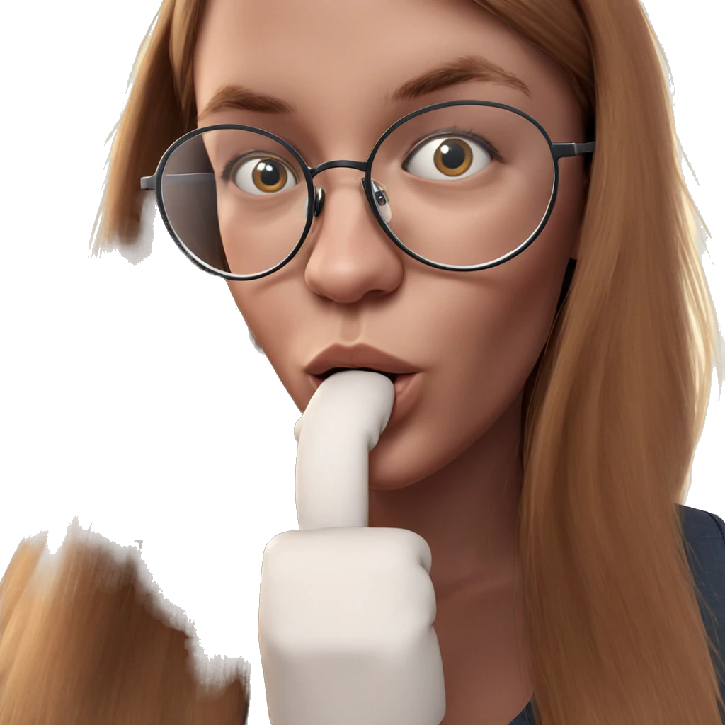 girl with glasses portrait emoji