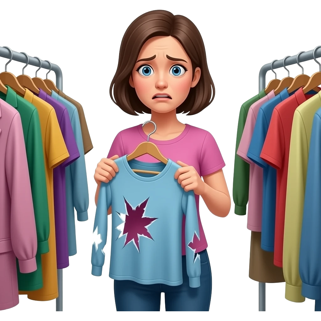 Nightmare clothes shopping woman emoji