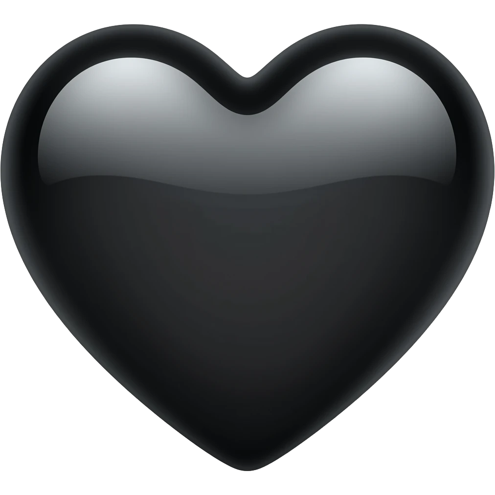 black pearlescent heart emoji