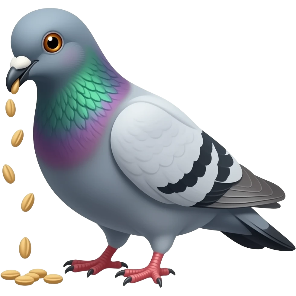 pigeon qui picore des graines emoji
