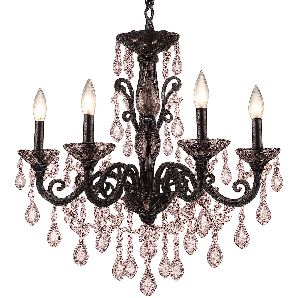 black and pink crystal chandelier emoji