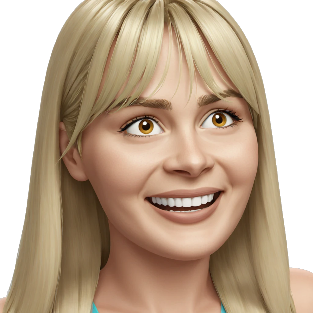 smiling girl with blonde hair emoji