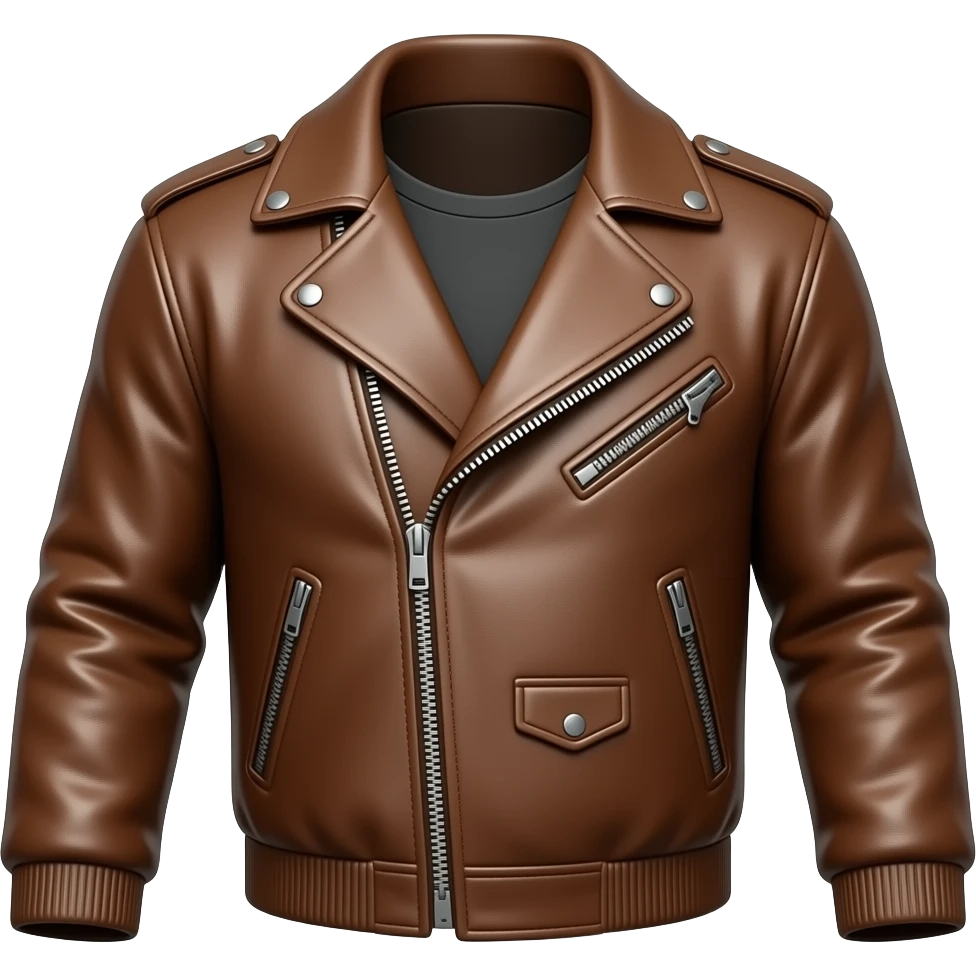 leather jacket brown emoji