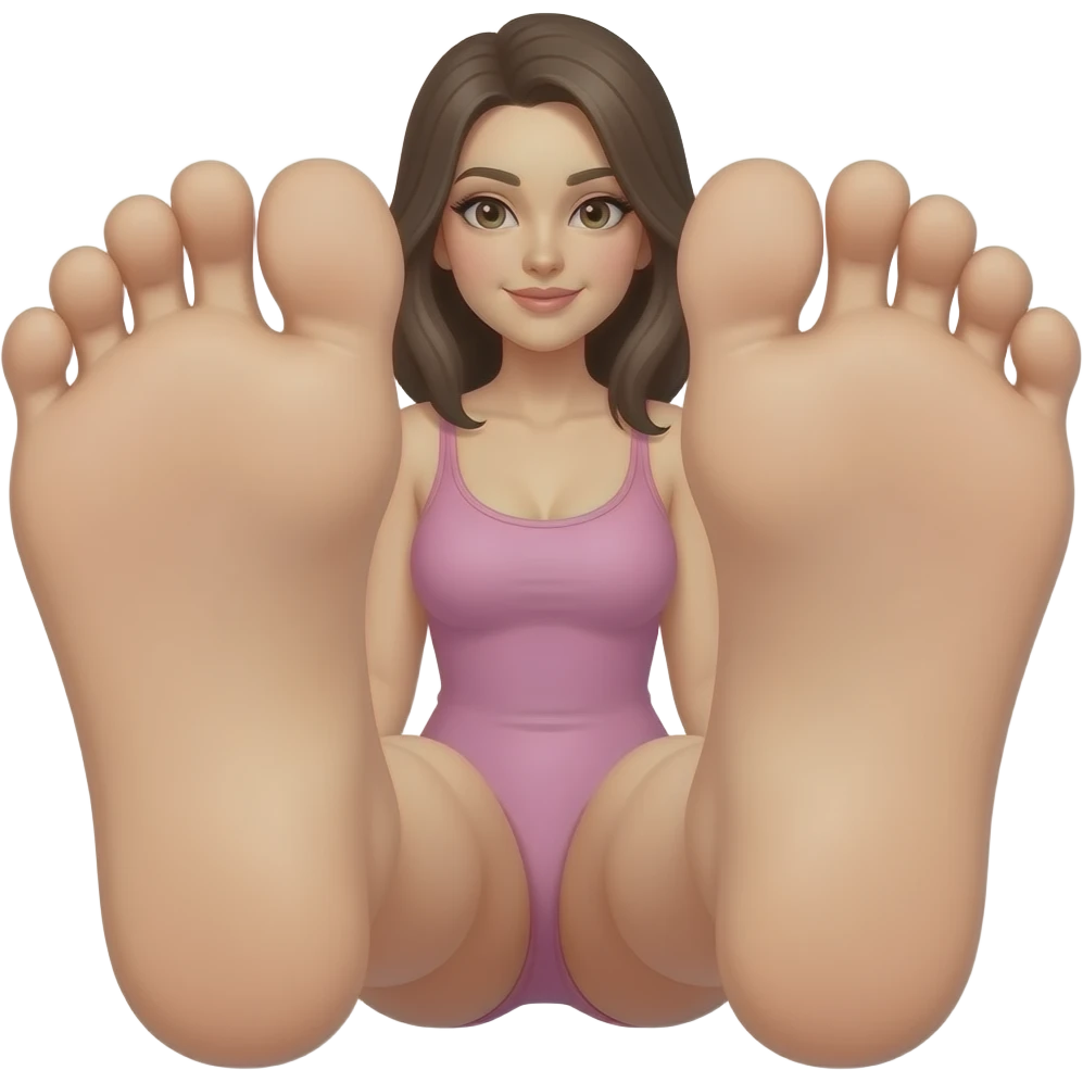 Emoji feet up spreading ahh n3ked girl with female anatomy showing emoji