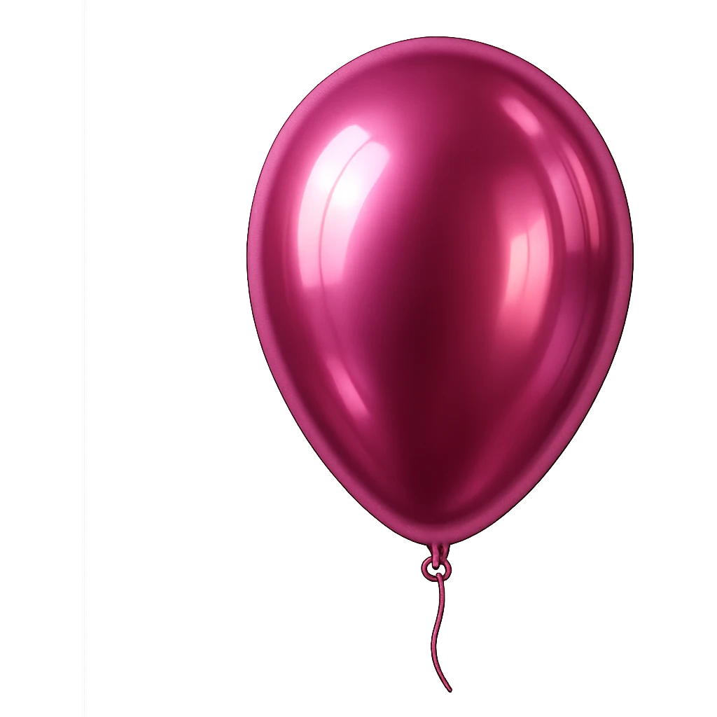 pink balloon with metallic sheen, digital illustration, no background emoji