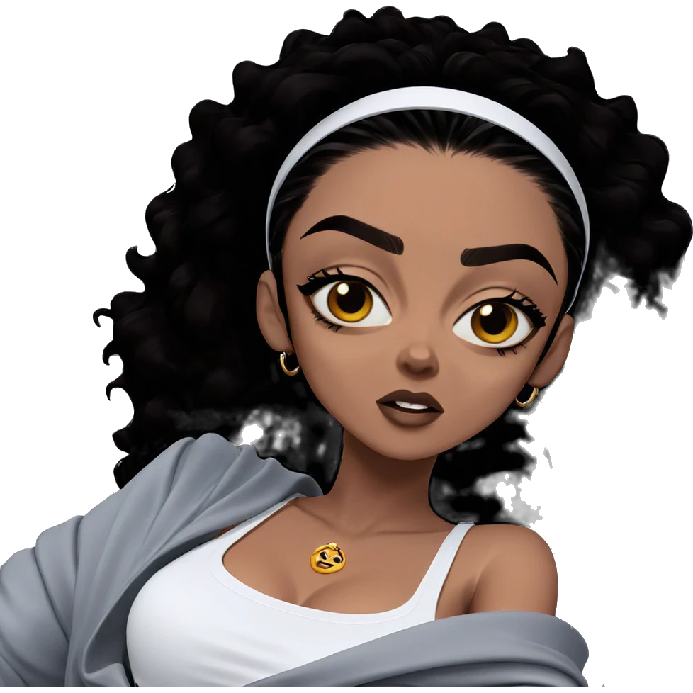 dark beauty with confidence emoji