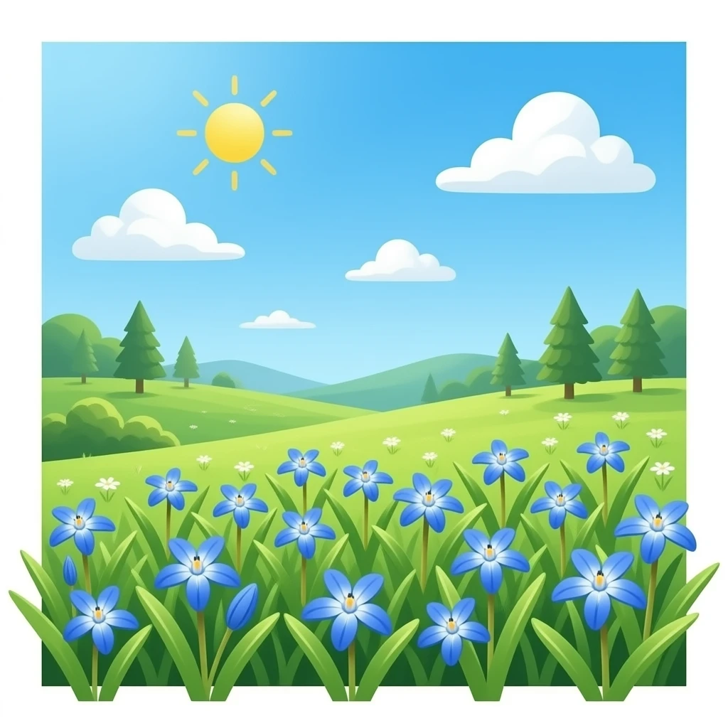 A patch of Scilla flowers emoji