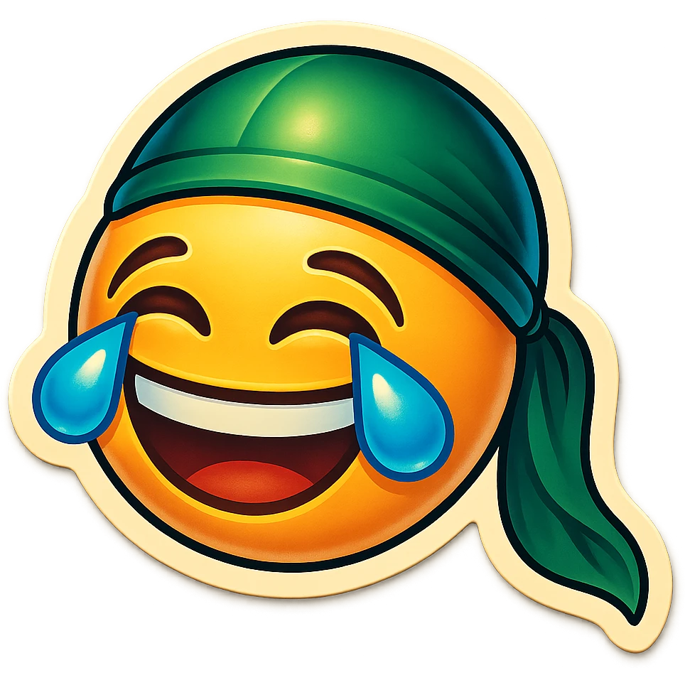 lol face laughing crying
make him smile
Change His durag To Green emoji