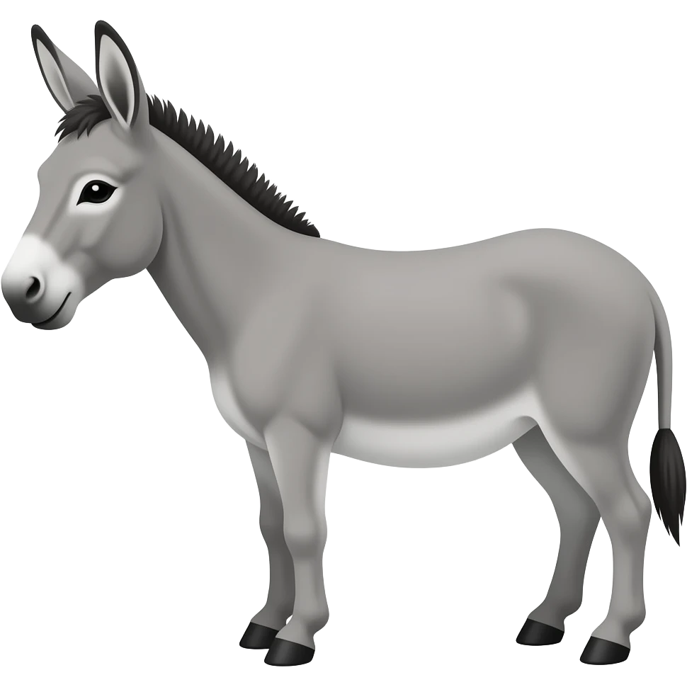 Cartoon grey donkey emoji