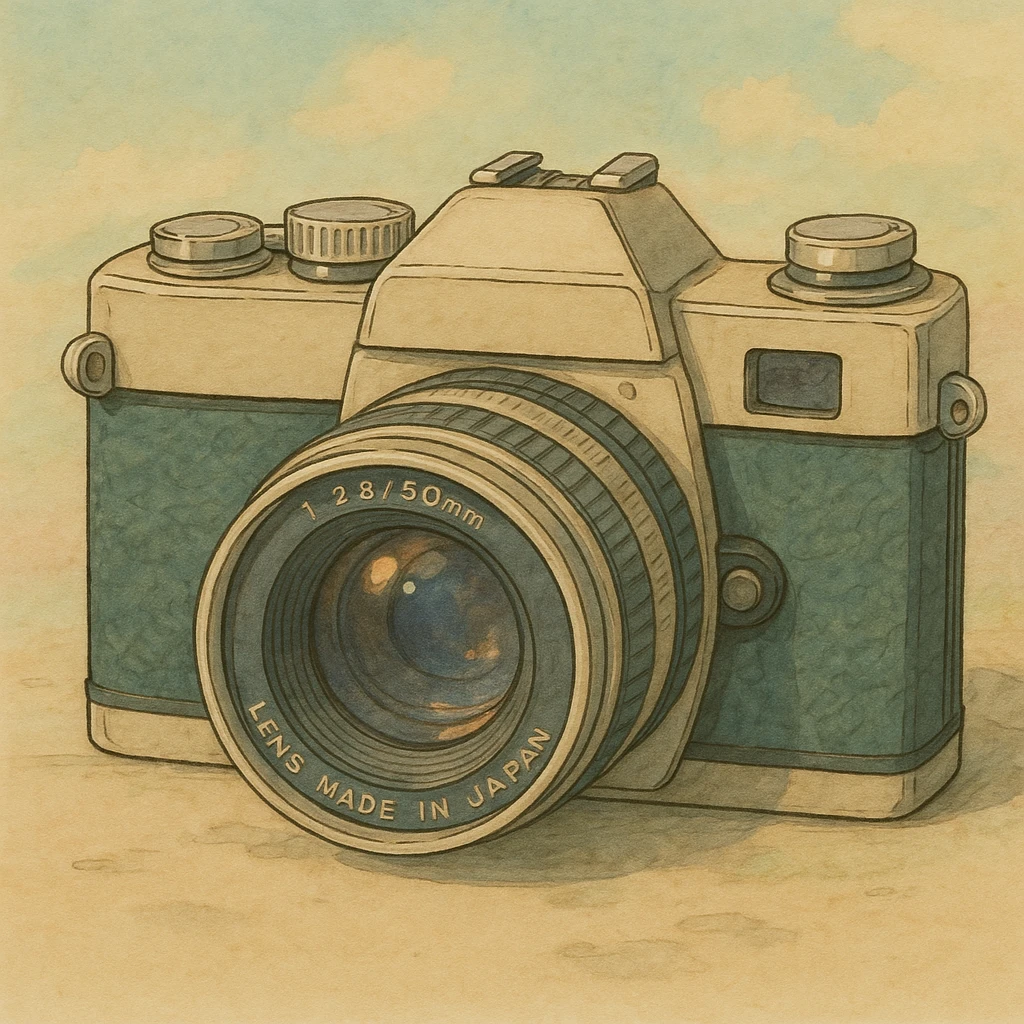realistic camera in ghibli style emoji