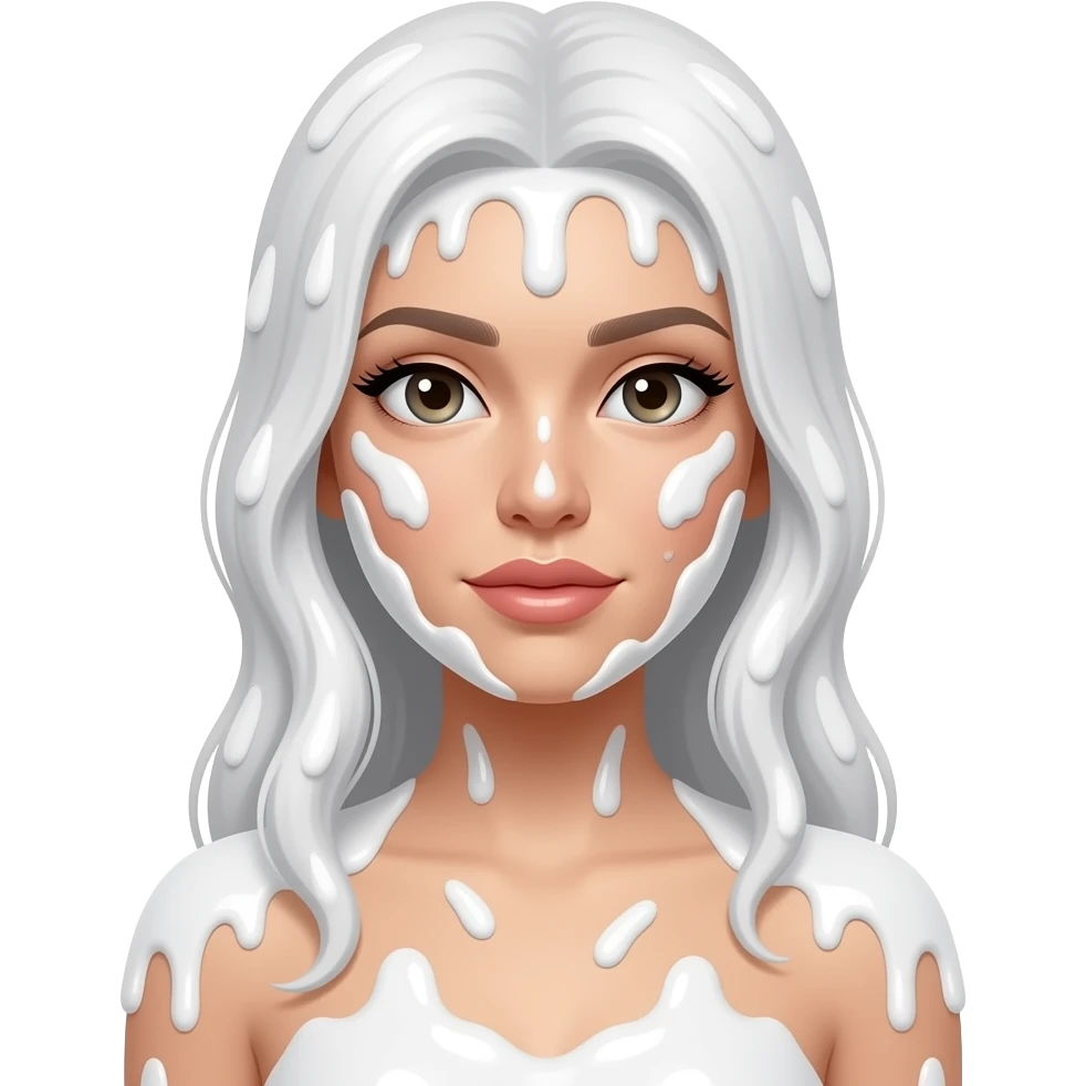Attractive women covered in sticky gooey white substance emoji