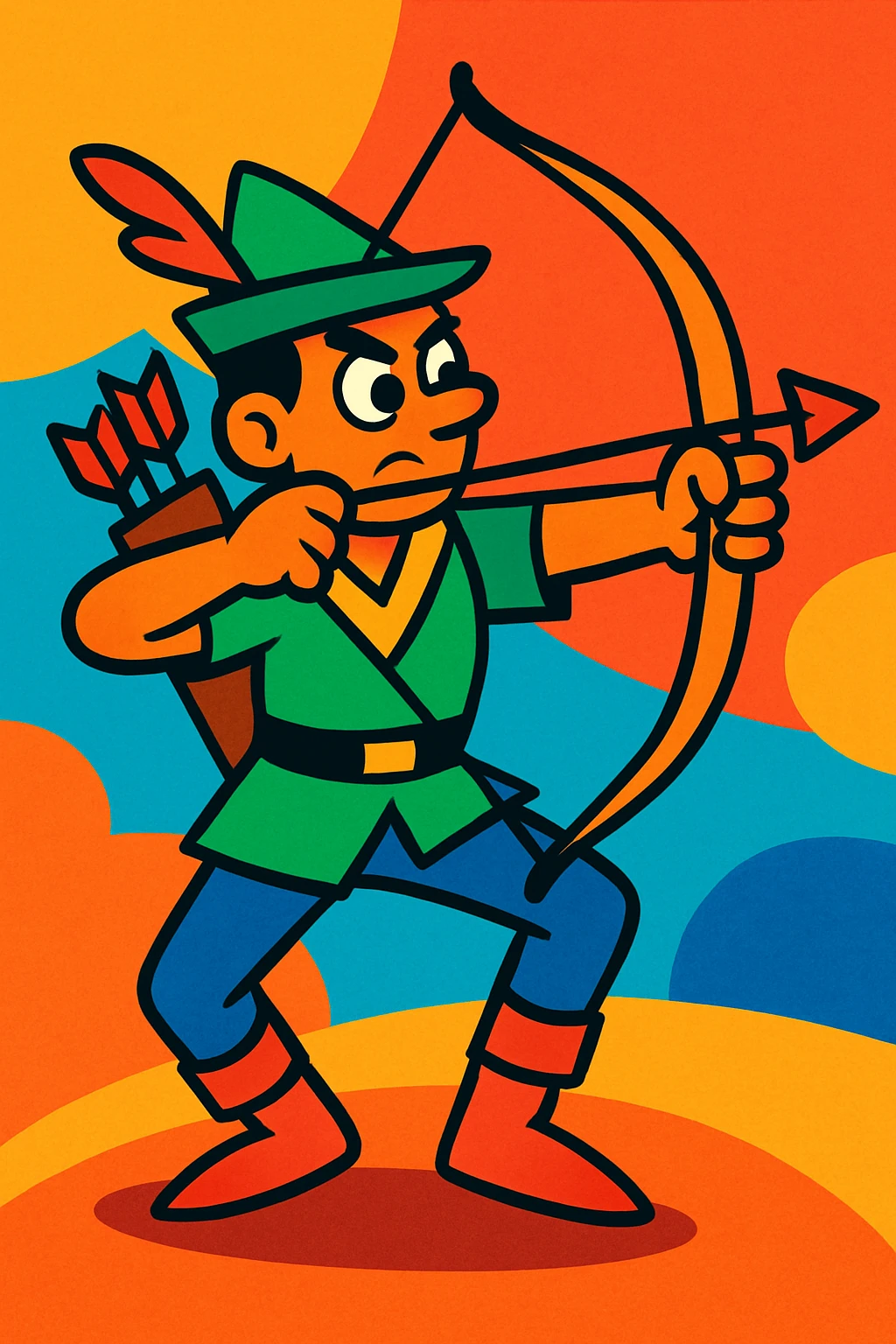 archer, cartoon style, vibrant colors, simple background emoji