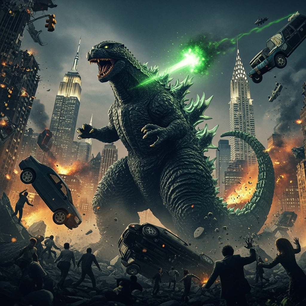 godzilla attackig ny emoji