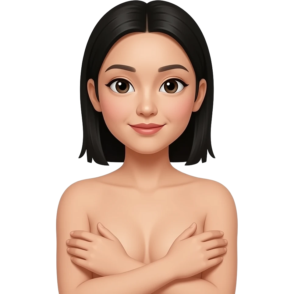 naked chinese woman shrugging emoji