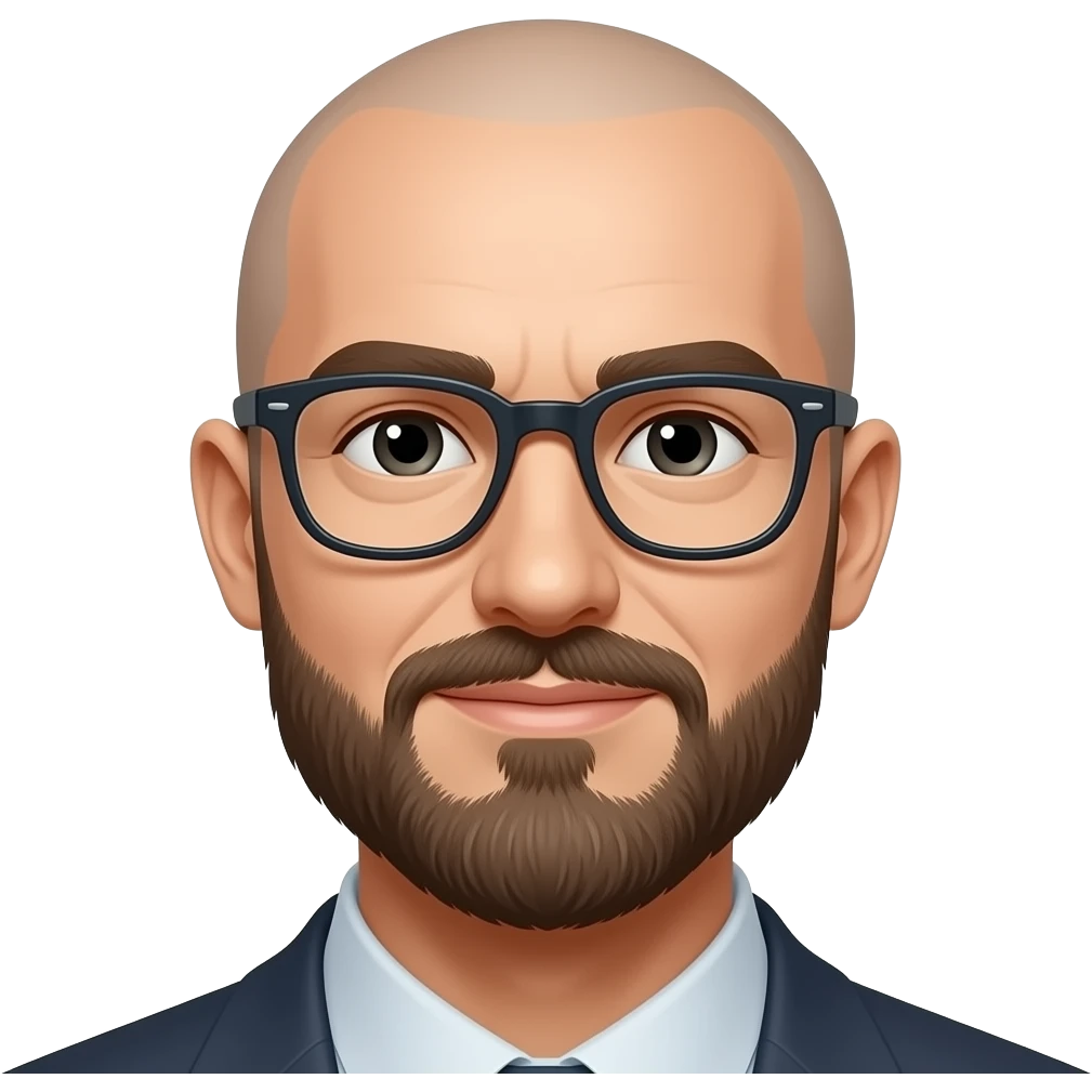 Can you make a bald man with beard and glasses emoji