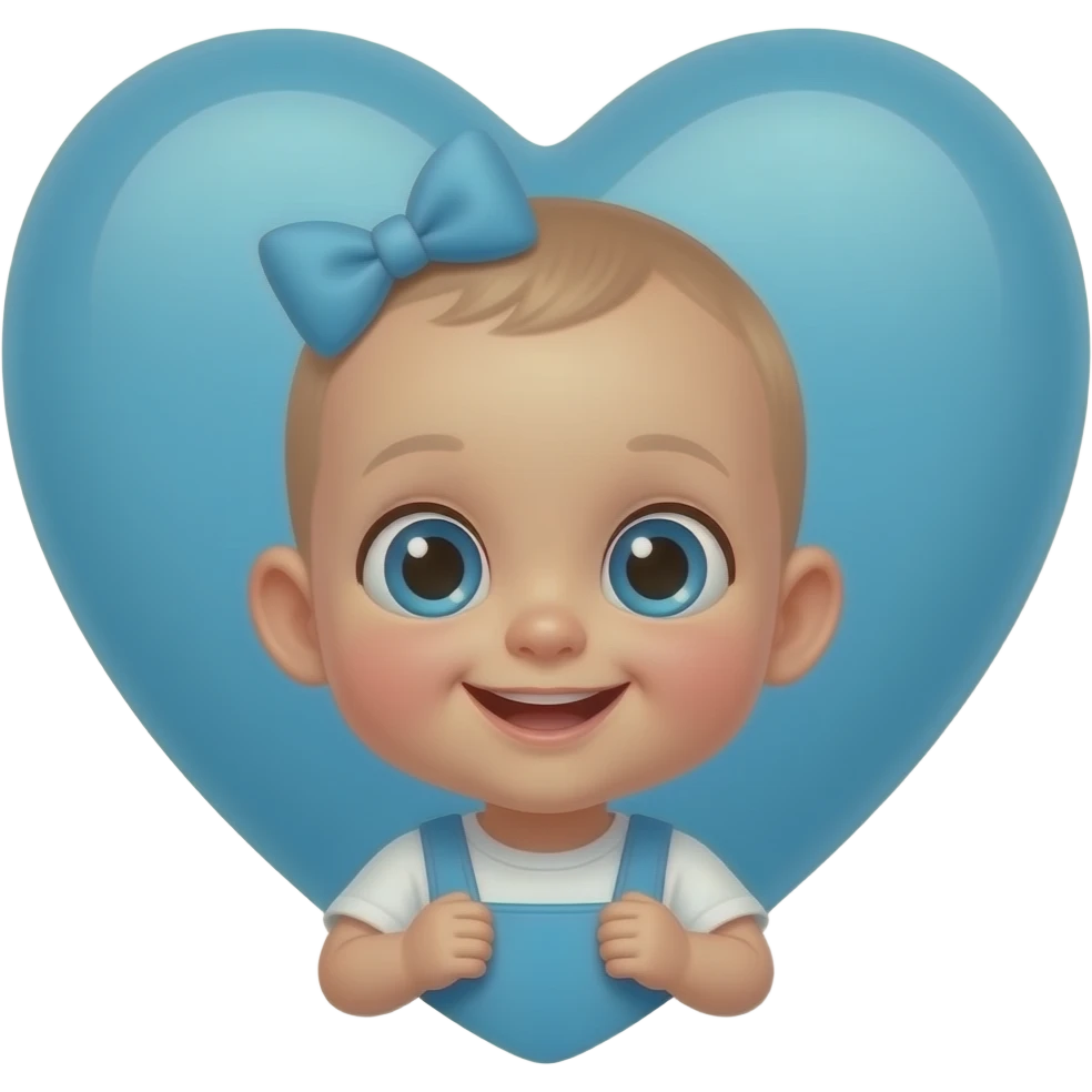 Quiero una niña bebe con un corazón azul emoji