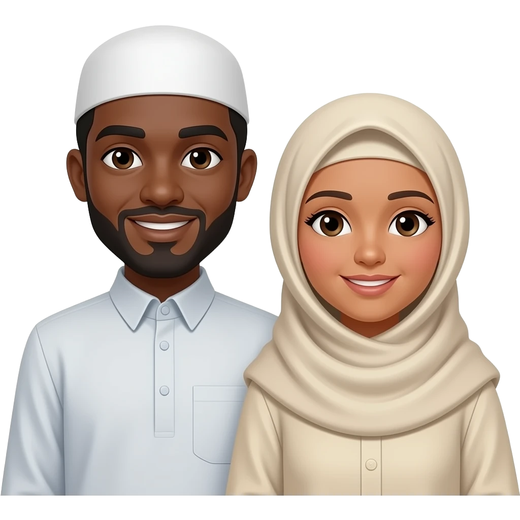 Casal muslim negro emoji