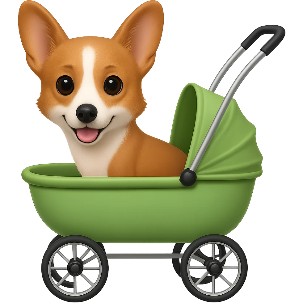 Make the corgi slim and extra cute, keeping a realistic look in the style of Apple emojis, with no background. emoji