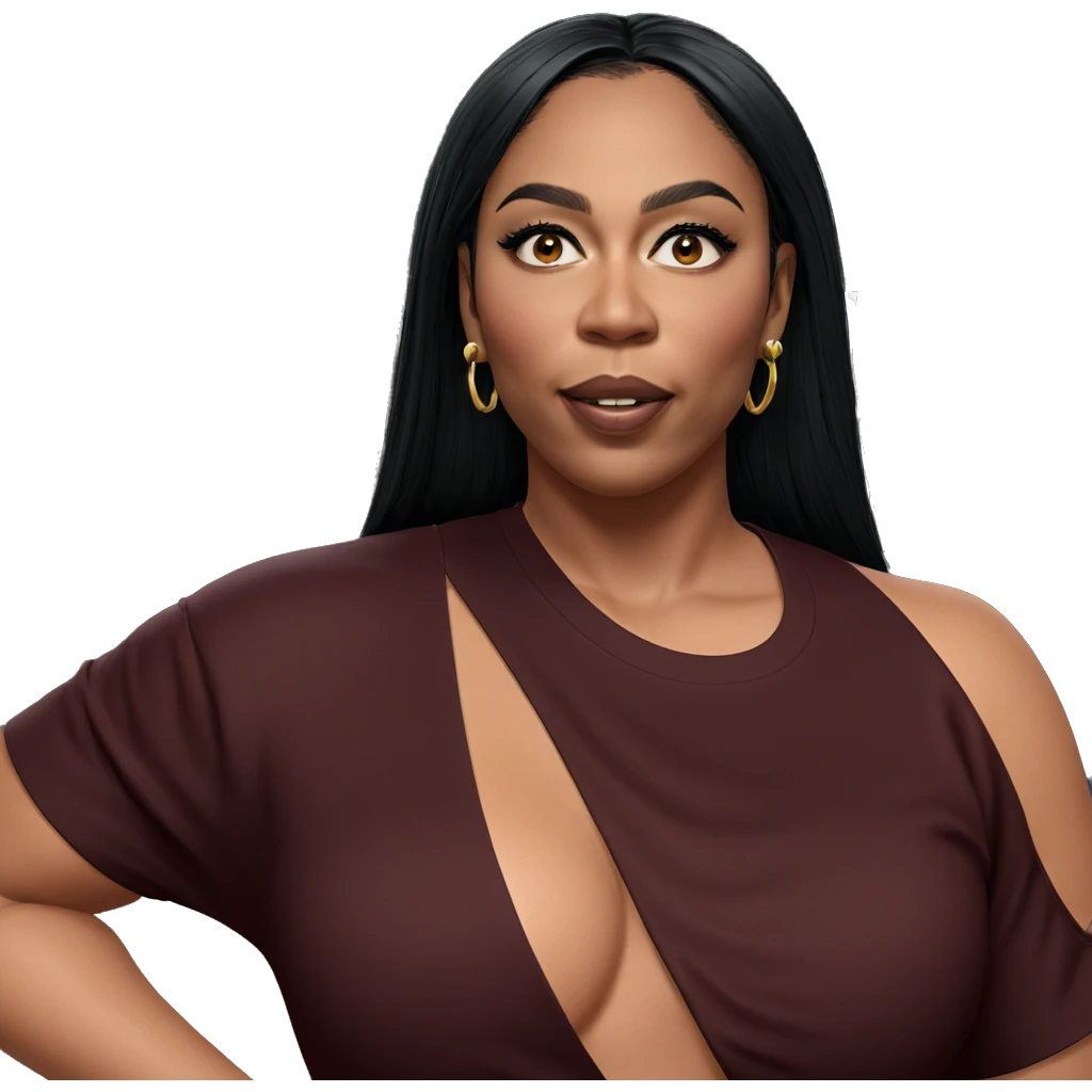 girl with black hair earrings emoji