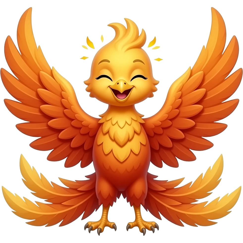 laughing phoenix eyes closed sparks emoji