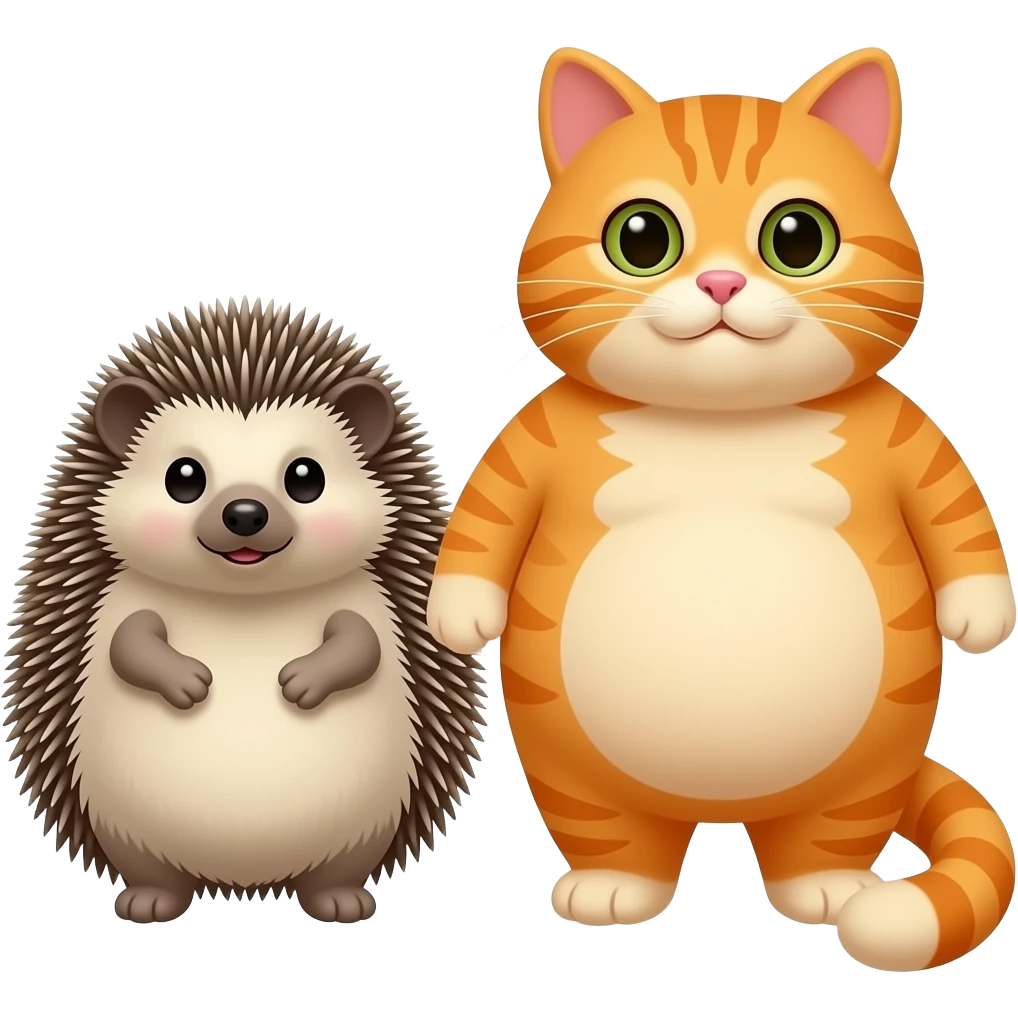 photo hedgehogs orange chubby cat emoji