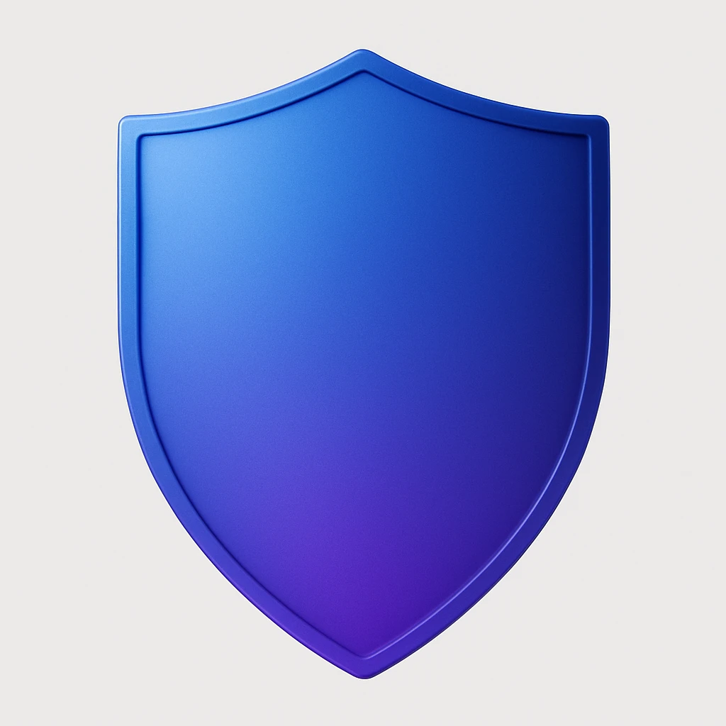 A shield with a blue and purple gradient. emoji