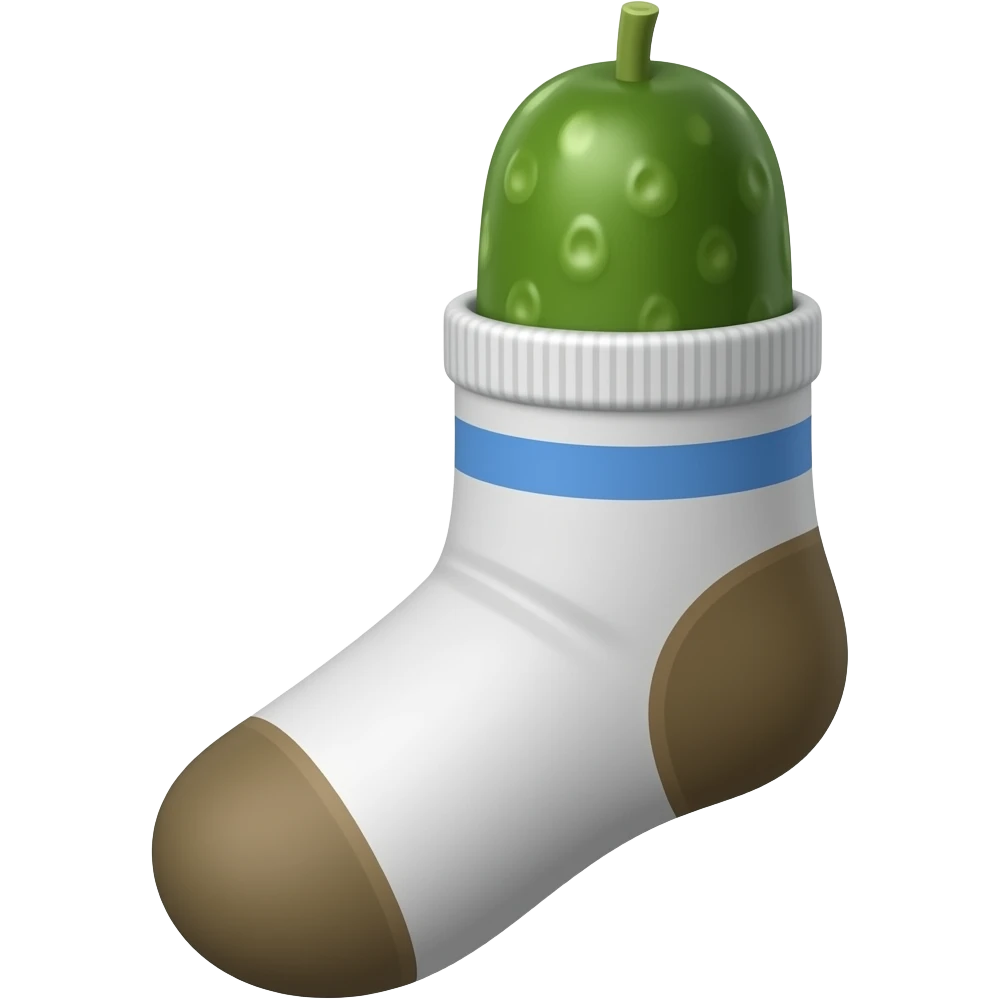 Sock with a pikle inside of It emoji