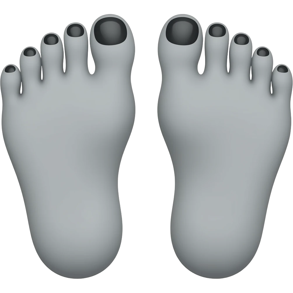 Gray feet with black toenails emoji