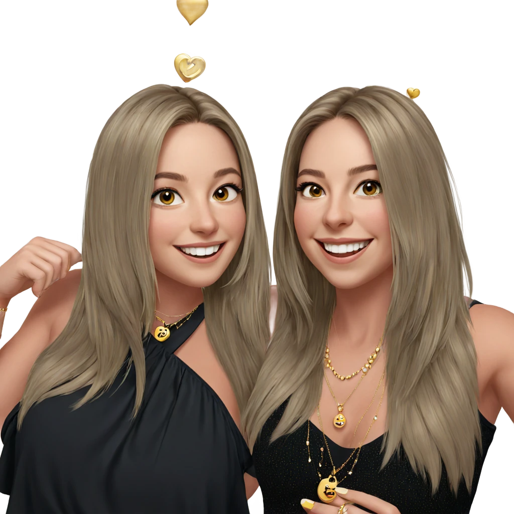 smiling girls with jewelry emoji