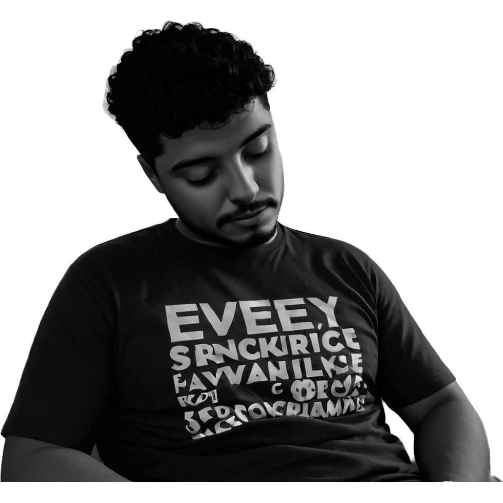 contemplative monochrome male portrait emoji