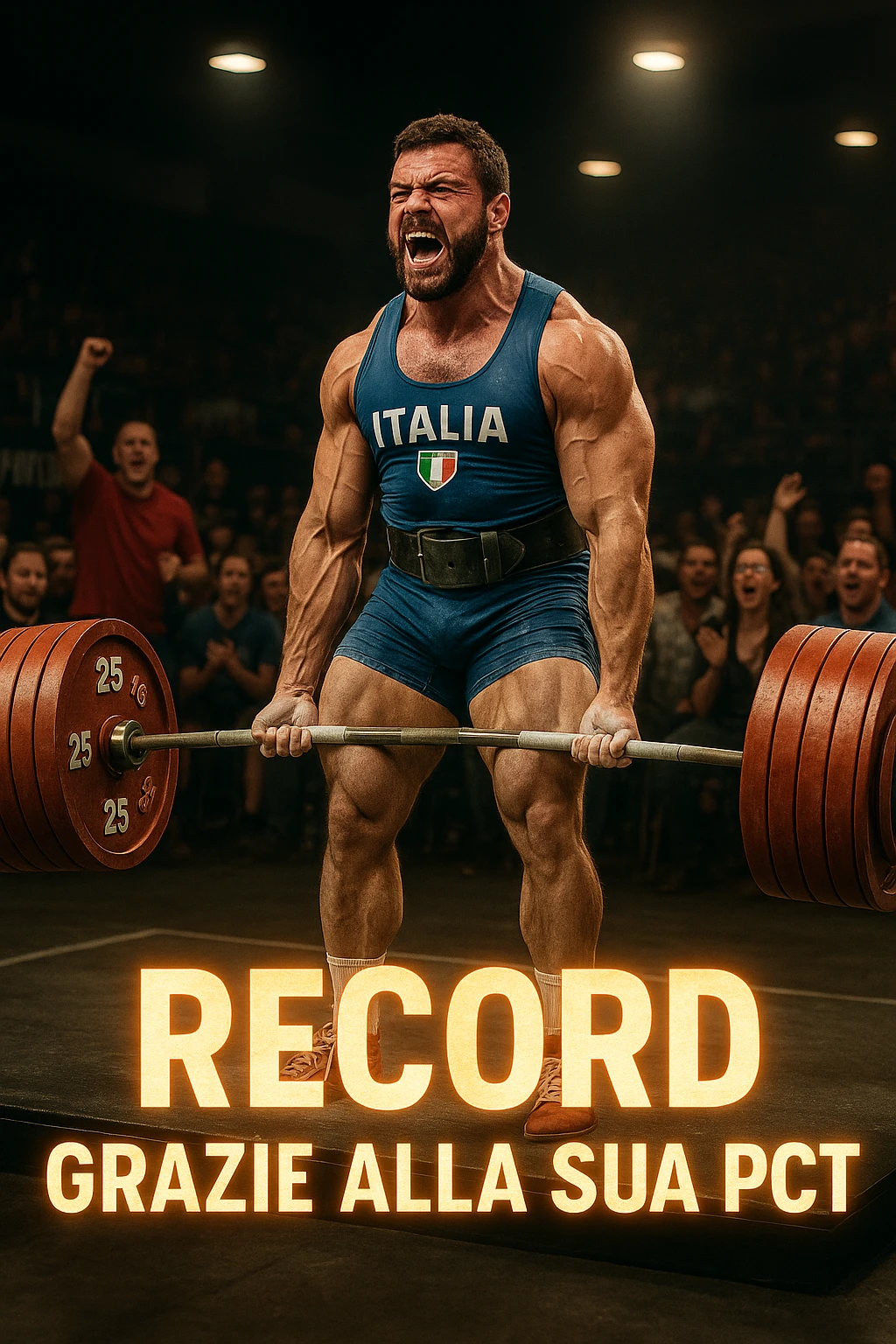Powerlifter in gara che fa record grazie alla sua "PCT" in italiano emoji