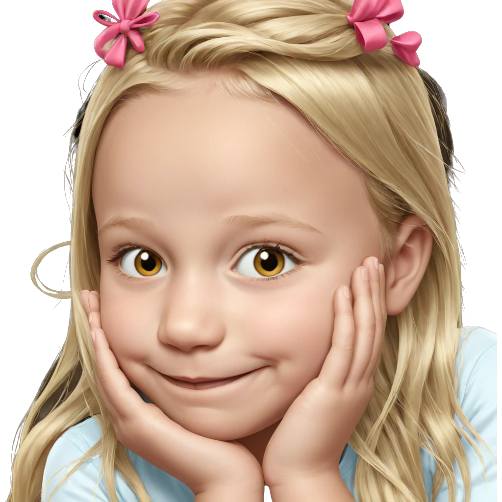 smiling girl with long blonde hair emoji