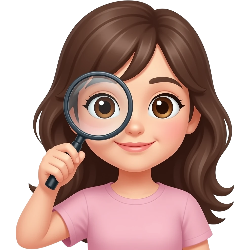 Girl with a Magnifying glass emoji