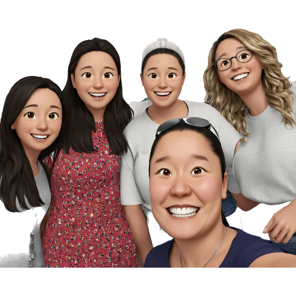 smiling girls with balloons emoji