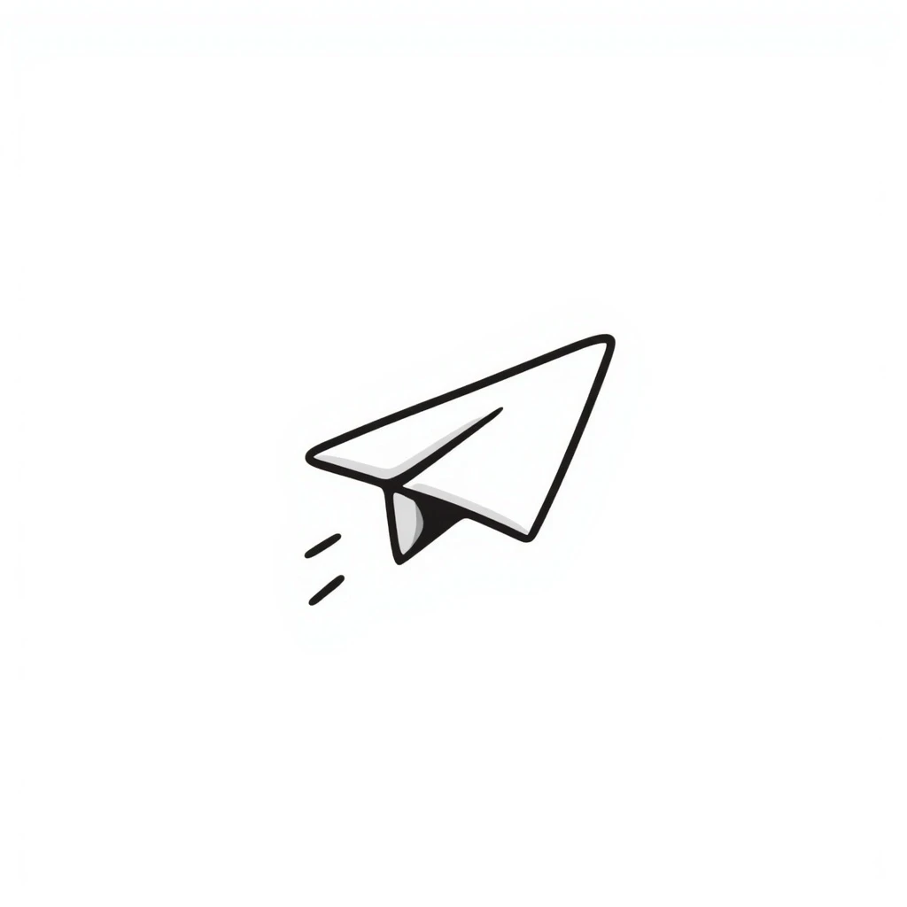 hand drawn paper airplane doodle icon emoji