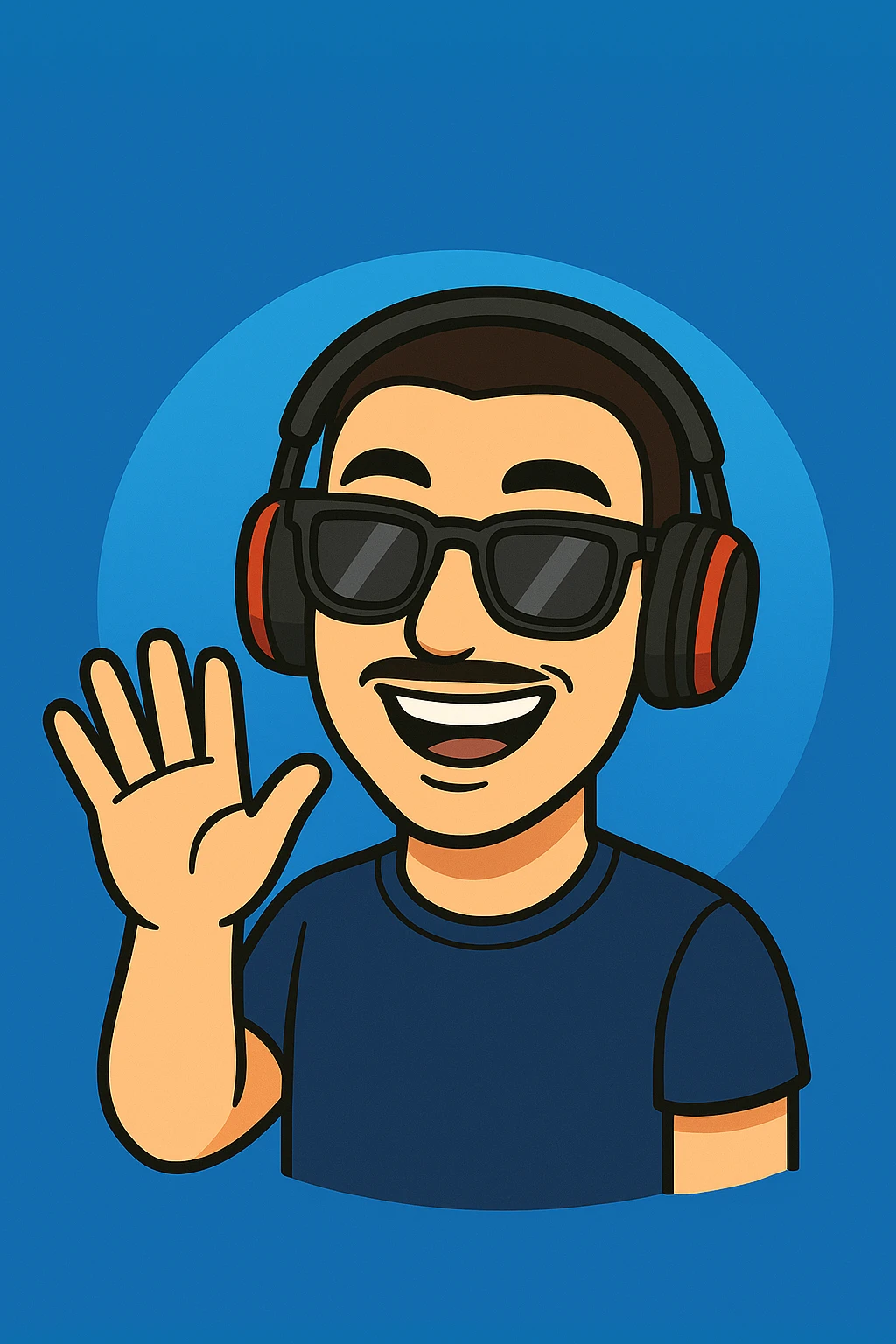 Create a variant of the cartoon style image with the character wearing sunglasses, keeping the same cartoon style and character details. emoji