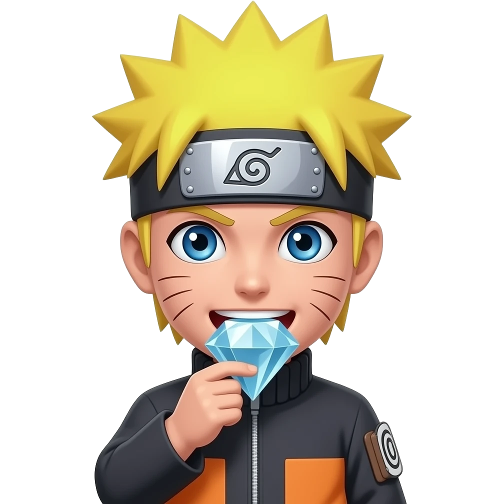 naruto comendo diamante emoji